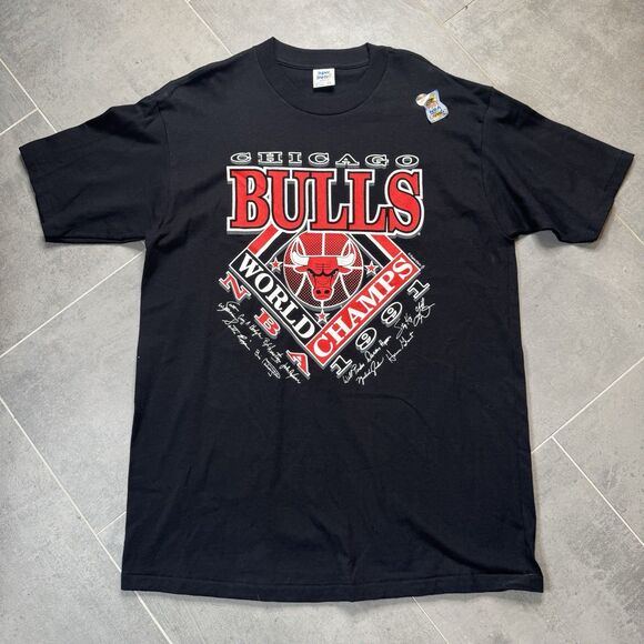 Vintage 1991 Chicago Bulls NBA Finals Champions T-Shirt XL Made in USA - Picture 1 of 9
